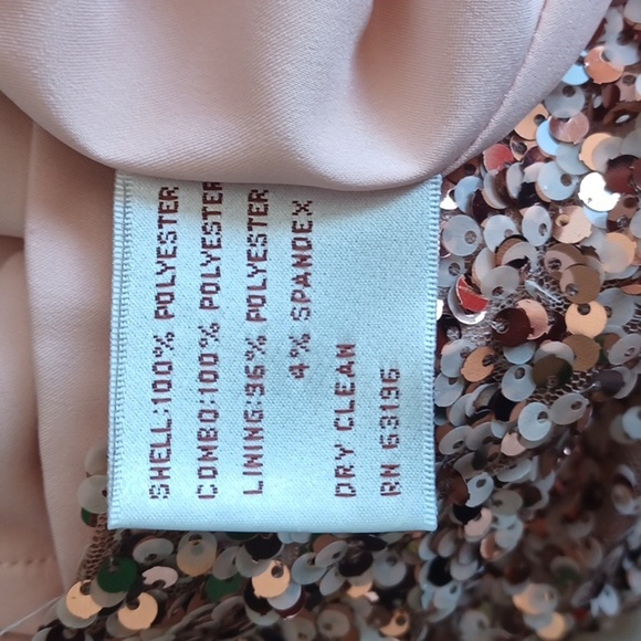 Suzi Chin for Maggy Boutique Champagne With Rast Gold Sequin Knee Length Dress - Picture 8 of 8